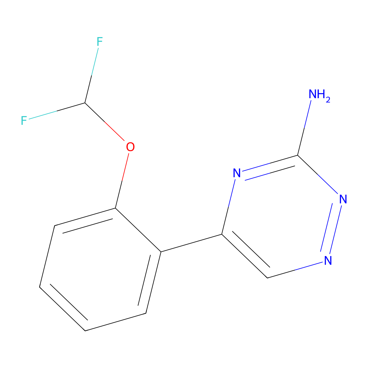 5-[2-(Difluoromethoxy)phenyl]-1,2,4-triazin-3-amine molecular structure, CAS 1094454-58-6