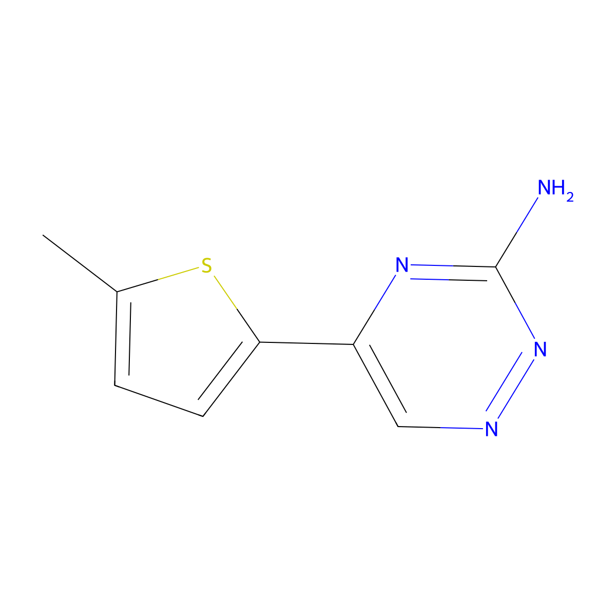 5-(5-Methylthiophen-2-yl)-1,2,4-triazin-3-amine molecular structure, CAS 1094454-72-4