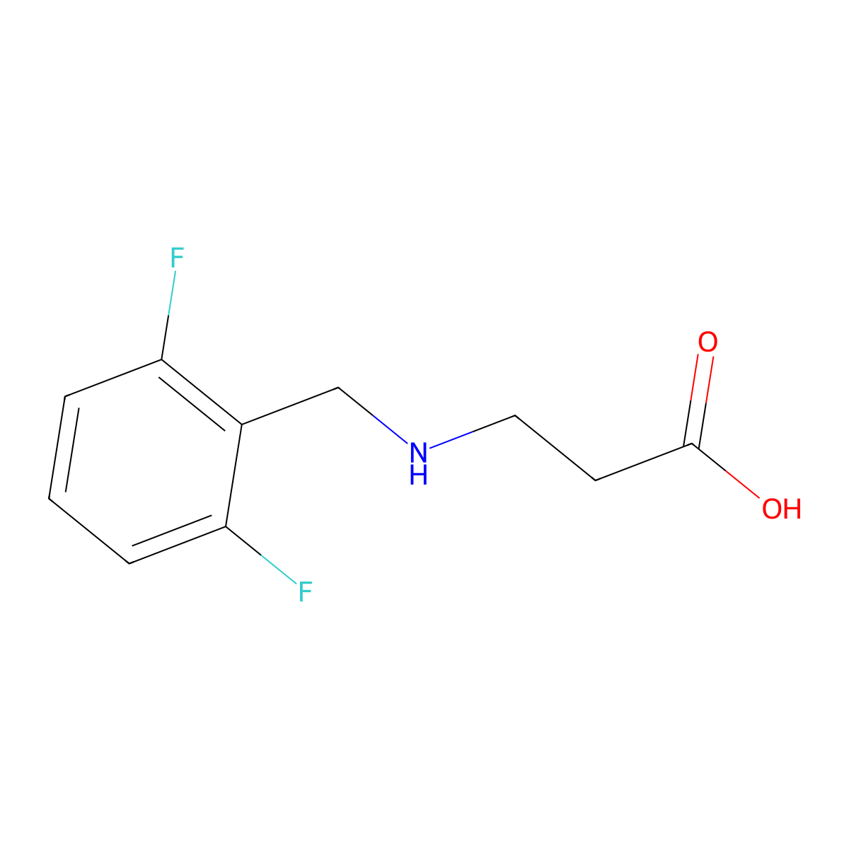 3-{[(2,6-Difluorophenyl)methyl]amino}propanoic acid molecular structure, CAS 1094455-76-1