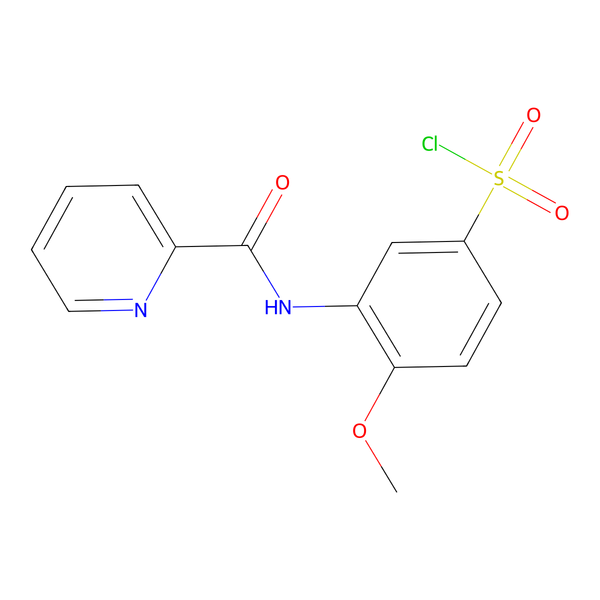 4-Methoxy-3-(pyridine-2-amido)benzene-1-sulfonyl chloride molecular structure, CAS 1094455-96-5