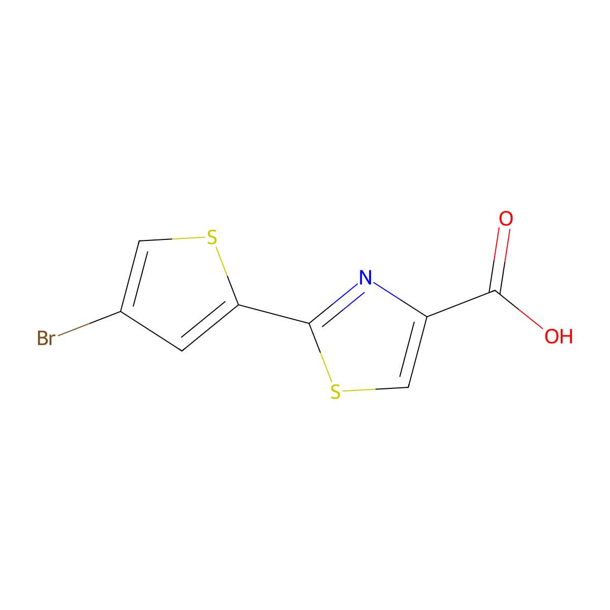 2-(4-Bromothiophen-2-yl)-1,3-thiazole-4-carboxylic acid molecular structure, CAS 1094456-15-1