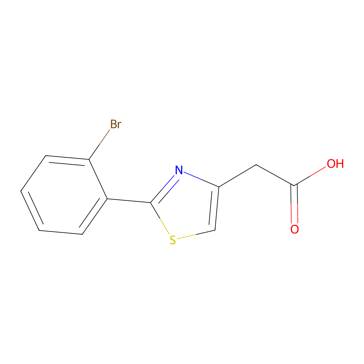 [2-(2-Bromophenyl)-1,3-thiazol-4-yl]acetic acid molecular structure, CAS 1094456-17-3