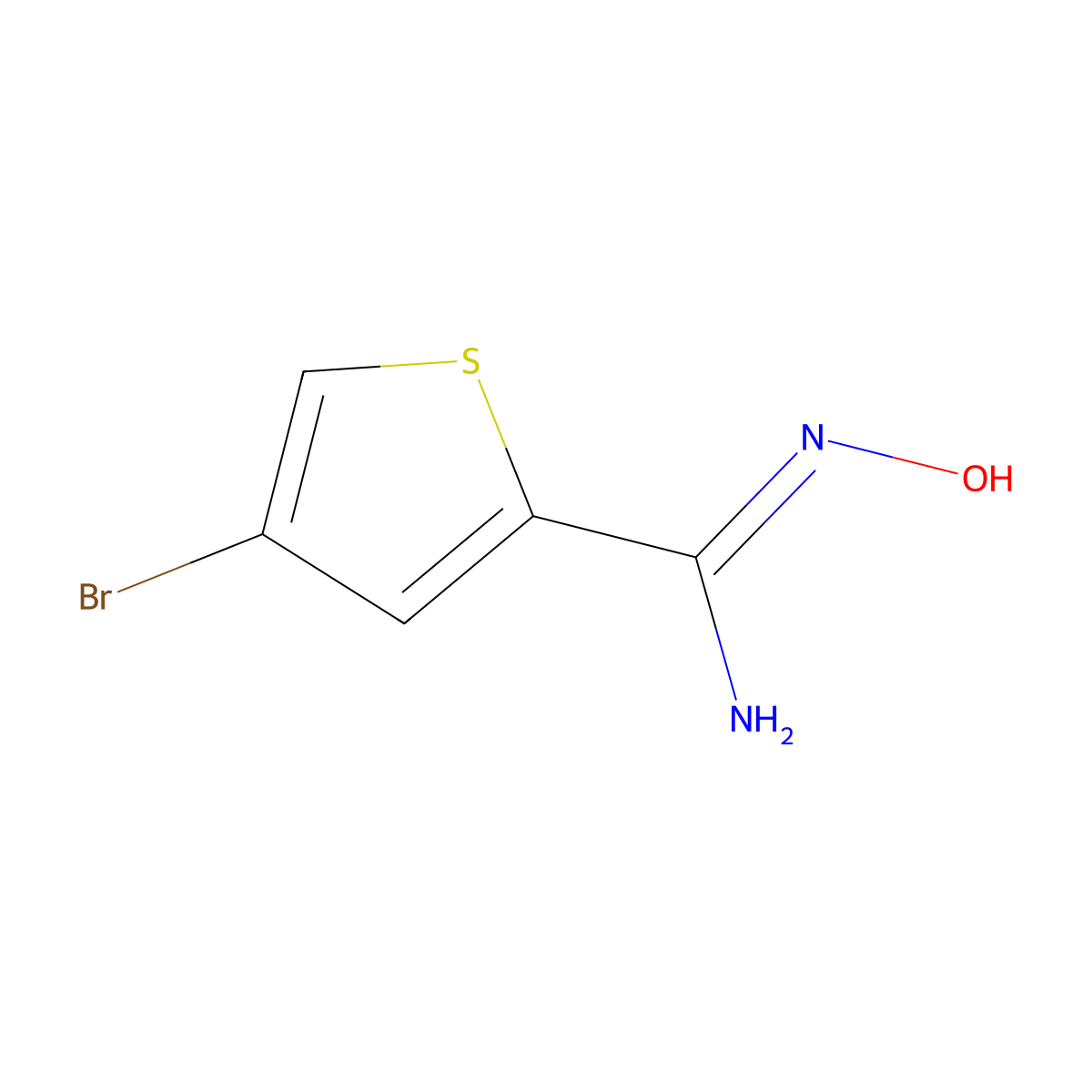 4-bromo-N'-hydroxythiophene-2-carboximidamide molecular structure, CAS 1094456-19-5