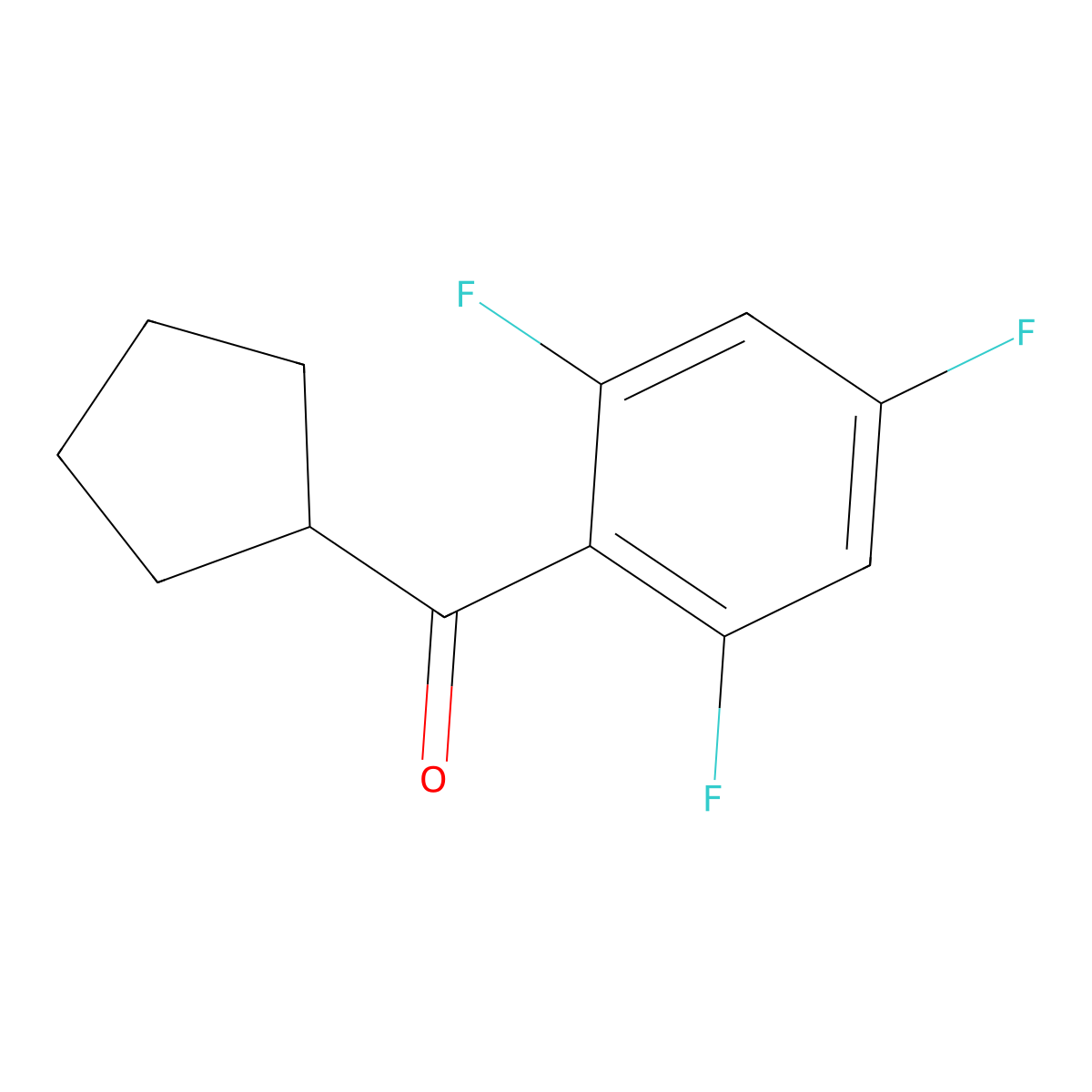 Cyclopentyl(2,4,6-trifluorophenyl)methanone molecular structure, CAS 1094457-43-8