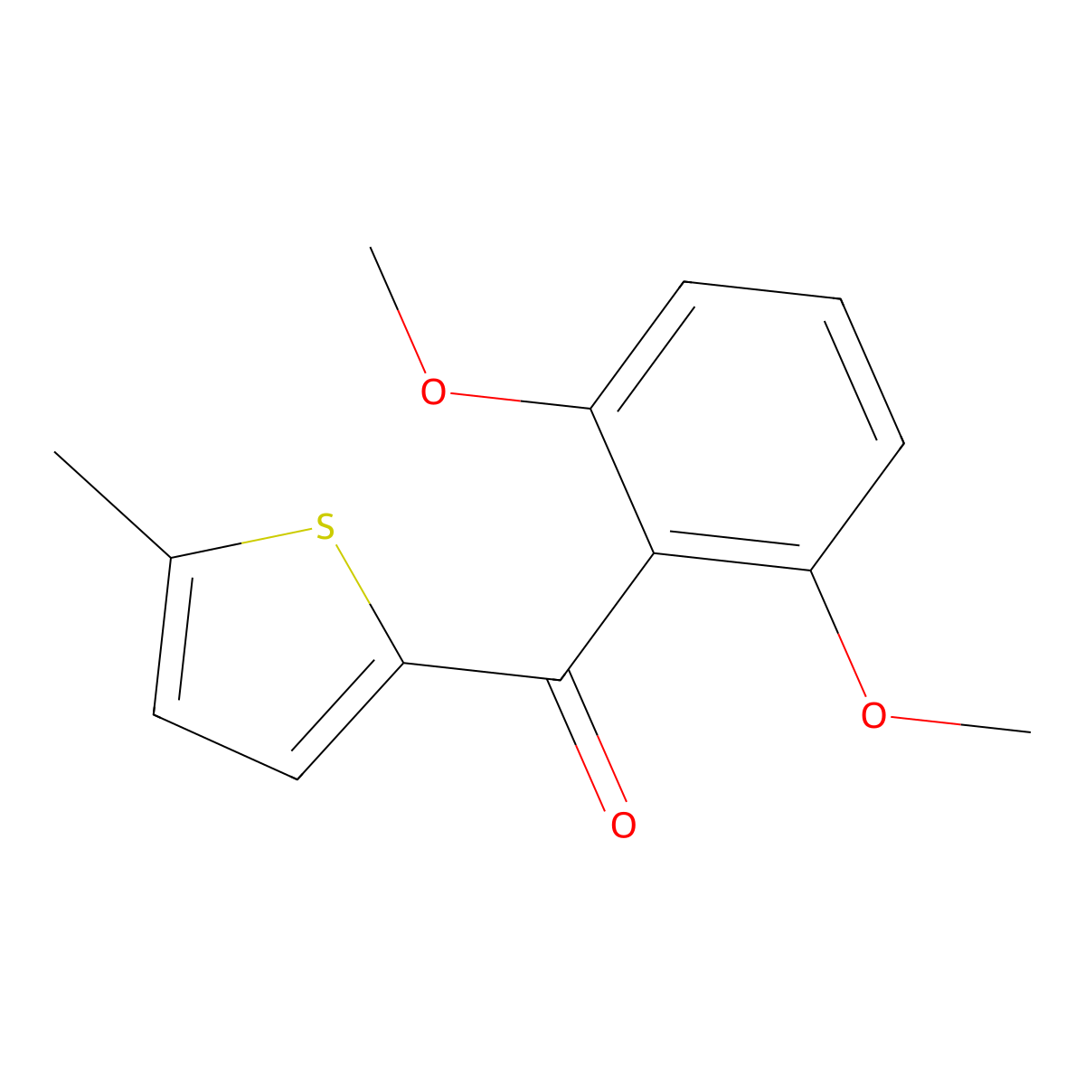 (2,6-Dimethoxyphenyl)(5-methylthiophen-2-yl)methanone molecular structure, CAS 1094457-87-0