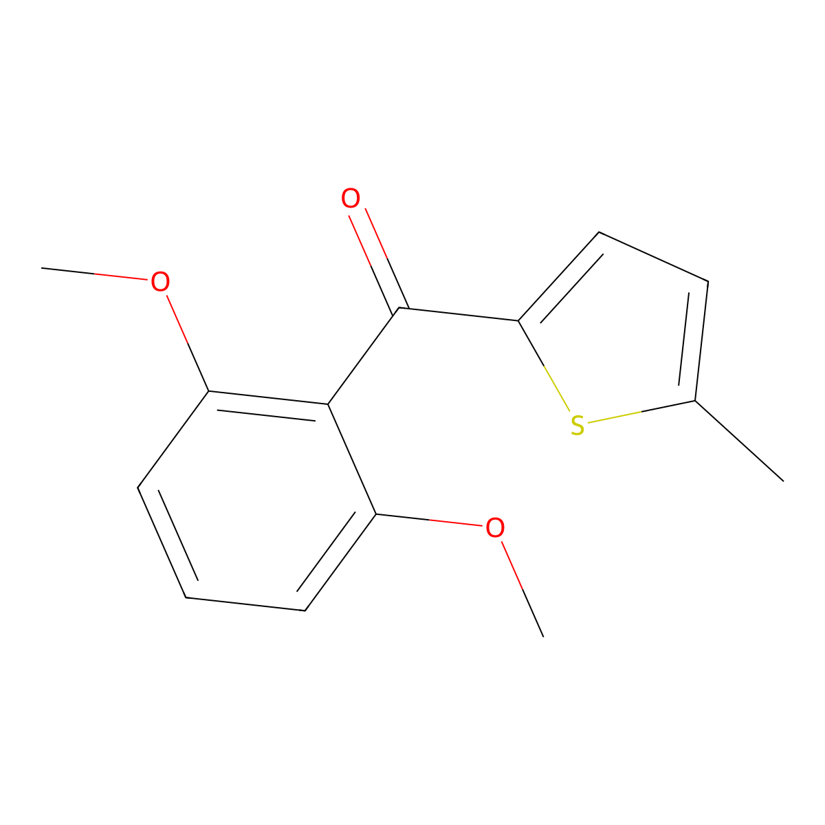 (2,6-Dimethoxyphenyl)(5-methylthiophen-2-yl)methanone molecular structure, CAS 1094457-87-0
