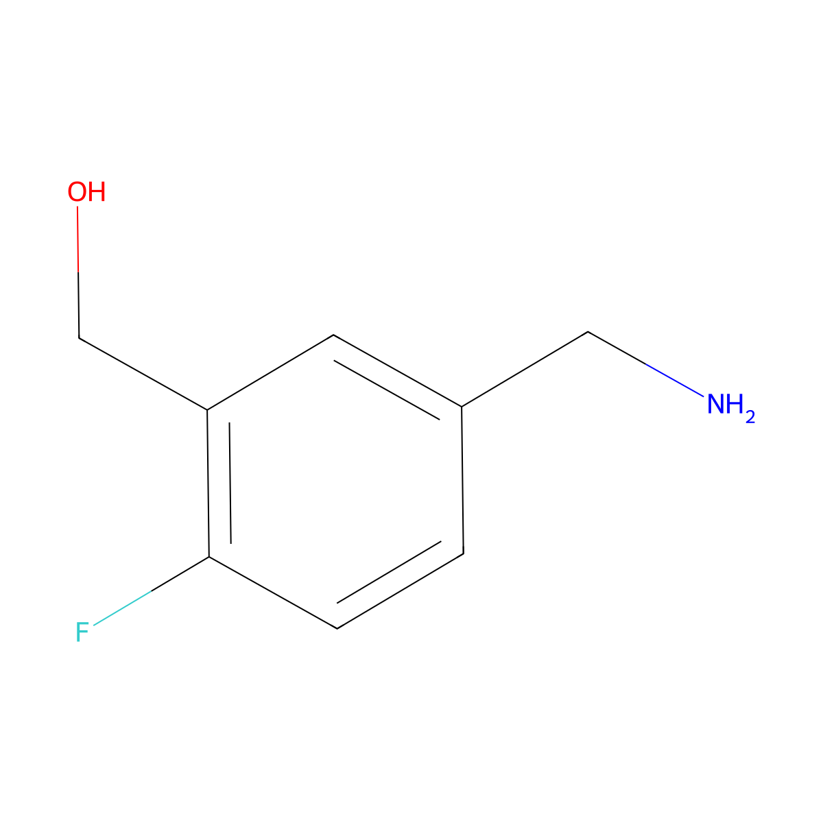 [5-(Aminomethyl)-2-fluorophenyl]methanol molecular structure, CAS 1094459-00-3