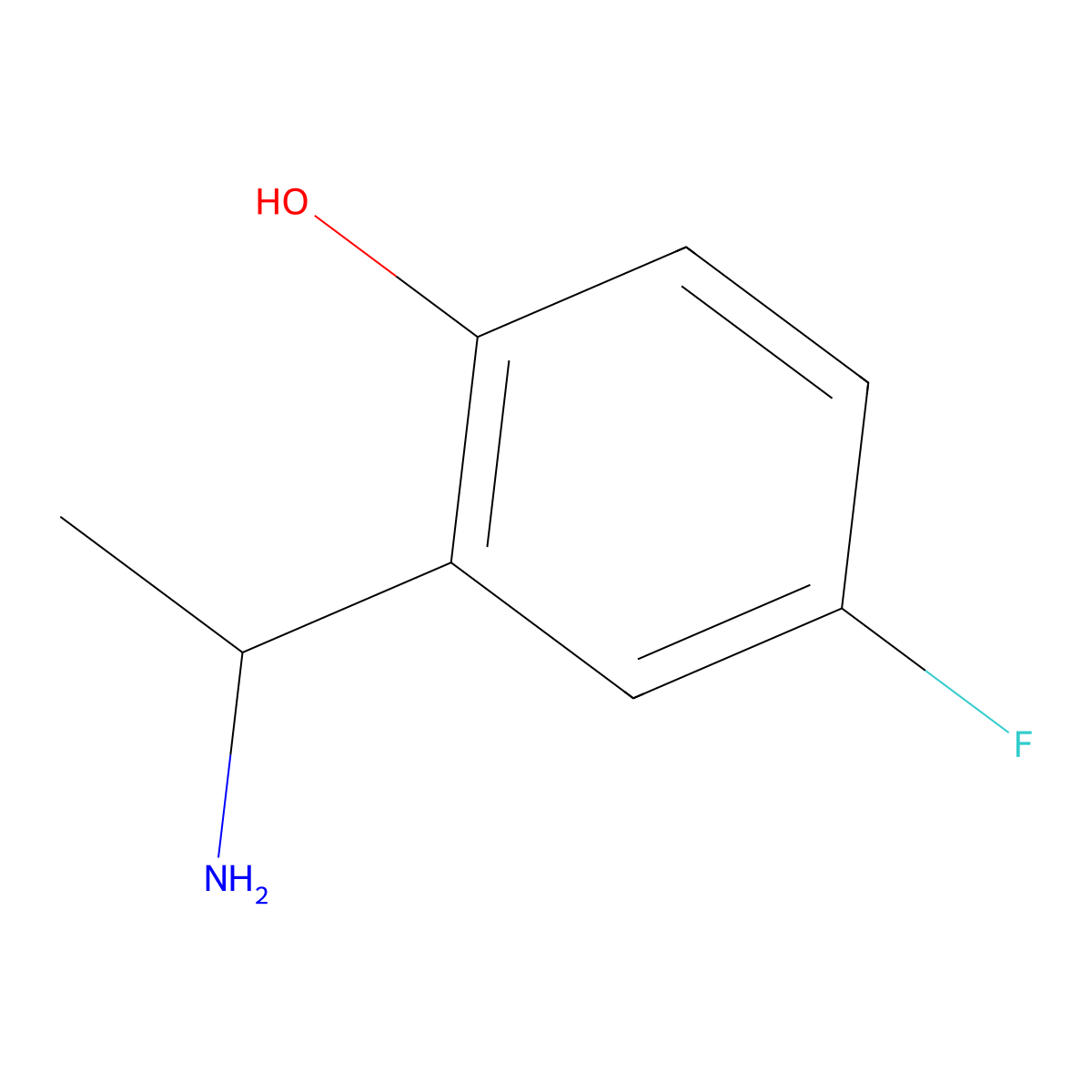 2-(1-Aminoethyl)-4-fluorophenol molecular structure, CAS 1094459-16-1