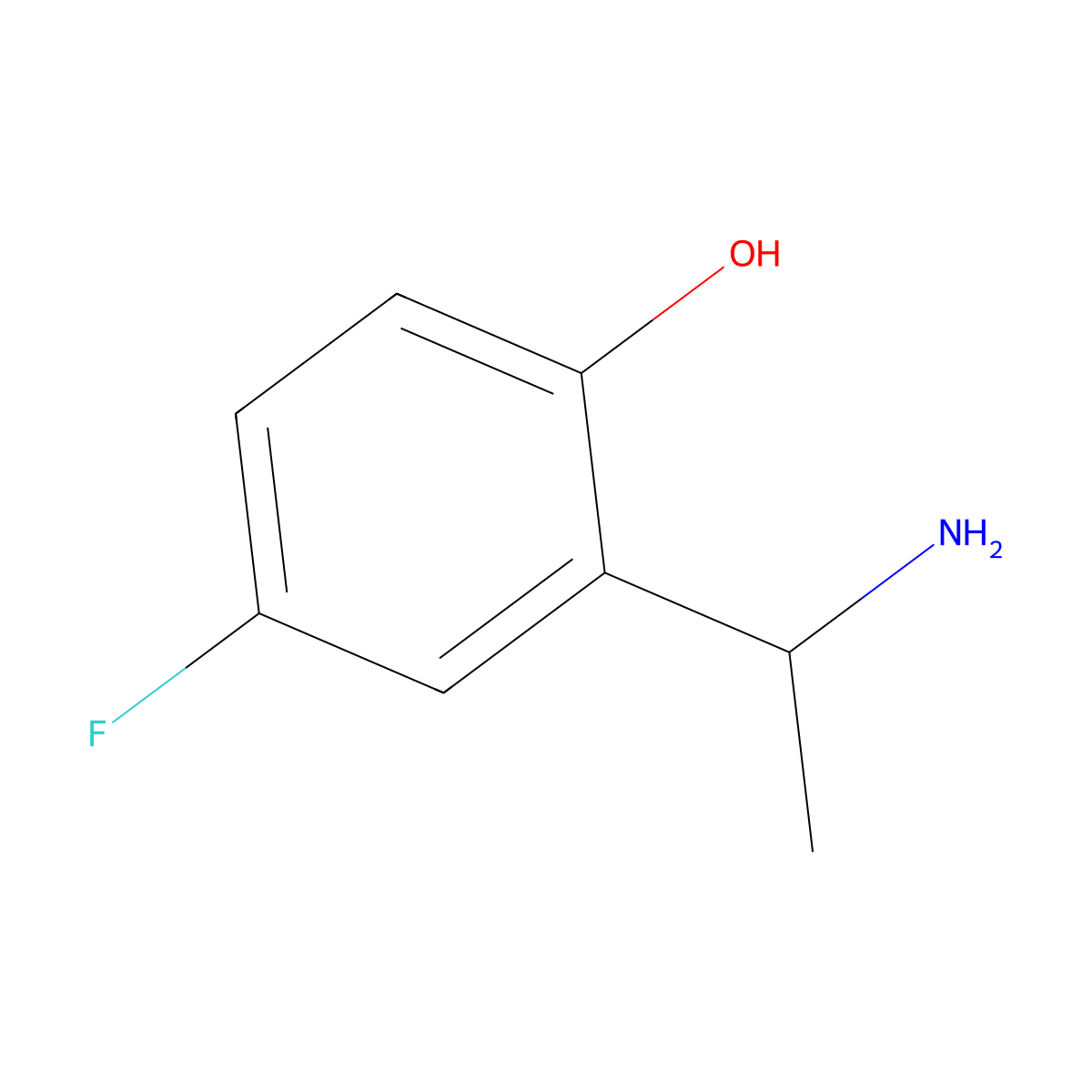 2-(1-Aminoethyl)-4-fluorophenol molecular structure, CAS 1094459-16-1