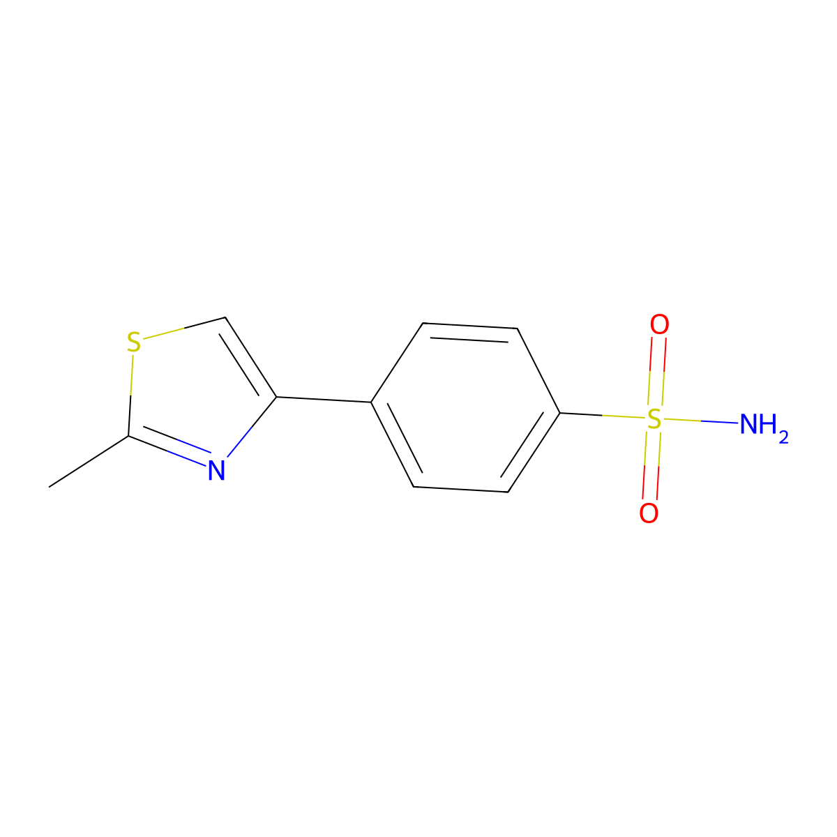 4-(2-Methyl-1,3-thiazol-4-yl)benzene-1-sulfonamide molecular structure, CAS 1094460-88-4