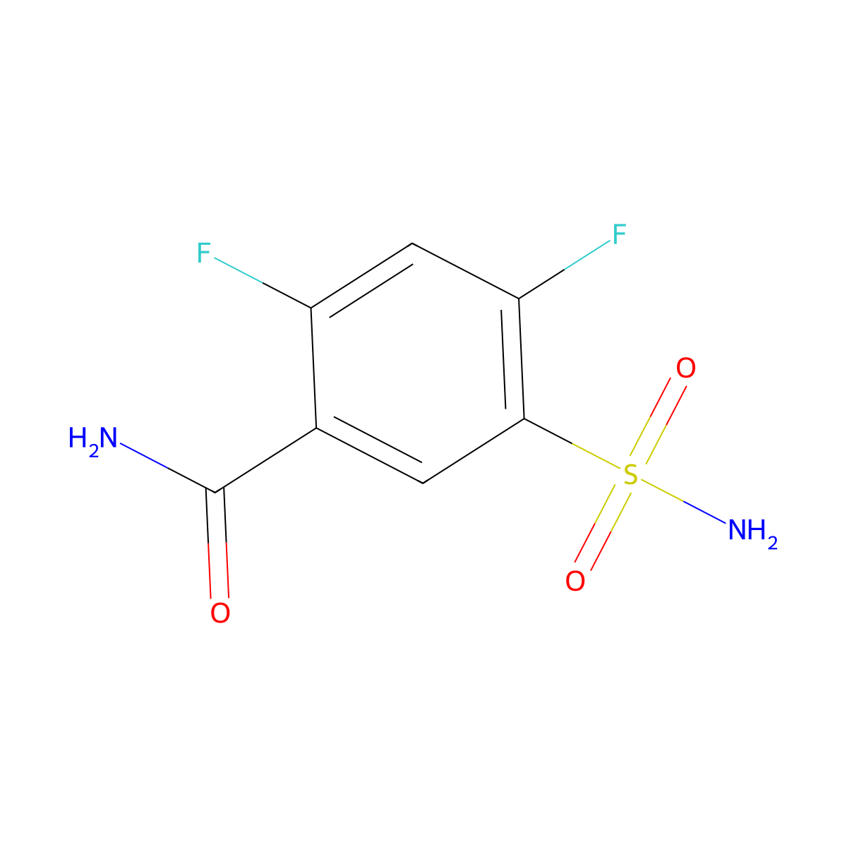 2,4-Difluoro-5-sulfamoylbenzamide molecular structure, CAS 1094460-92-0