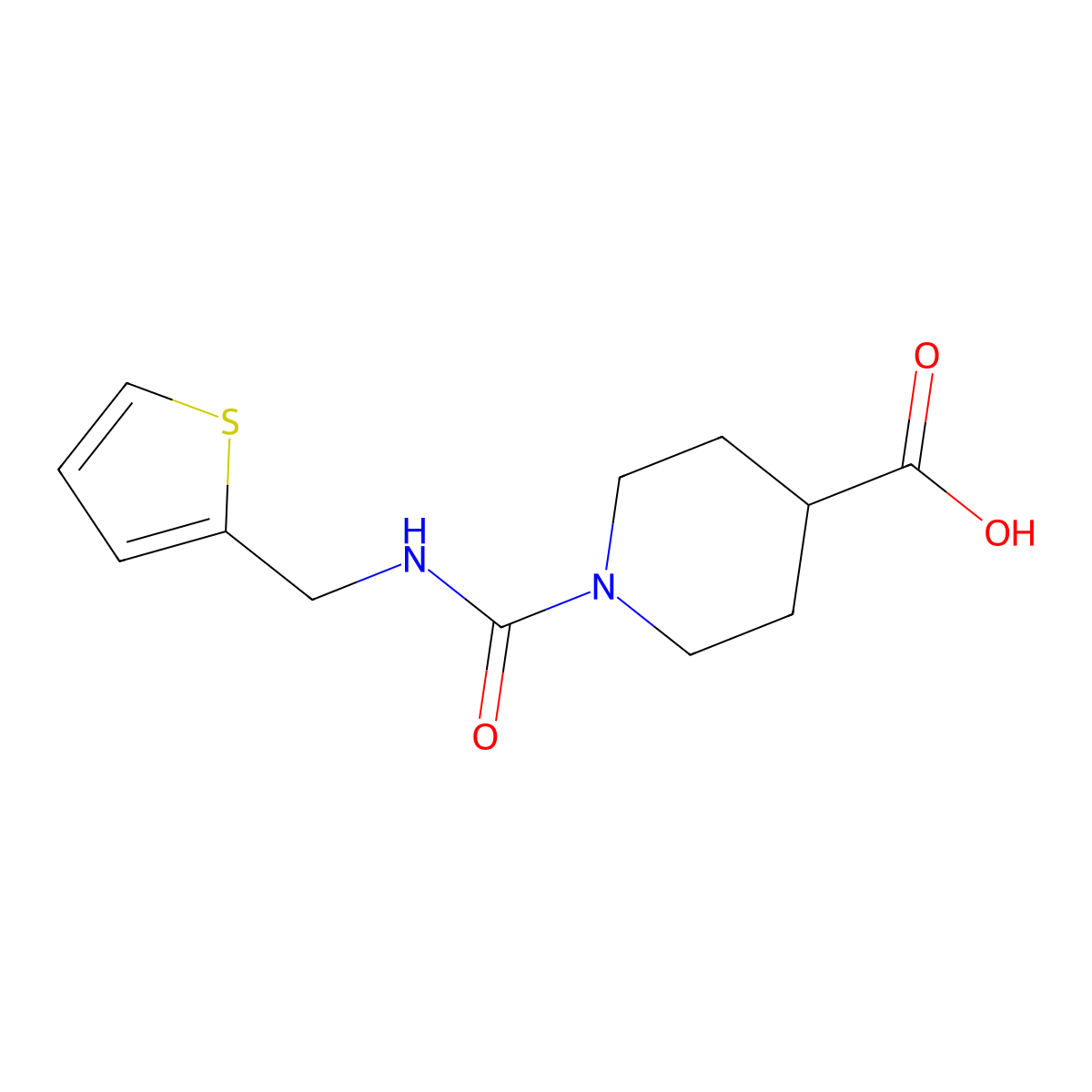 1-{[(2-Thienylmethyl)amino]carbonyl}piperidine-4-carboxylic acid molecular structure, CAS 1094461-04-7
