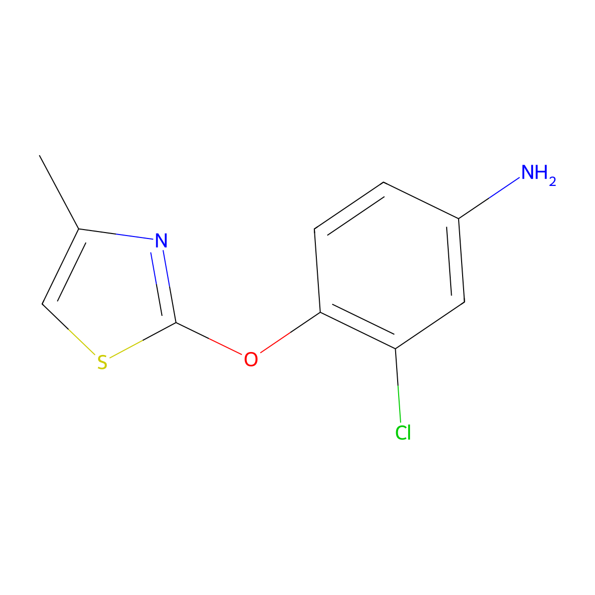3-Chloro-4-[(4-methyl-1,3-thiazol-2-yl)oxy]aniline molecular structure, CAS 1094461-21-8