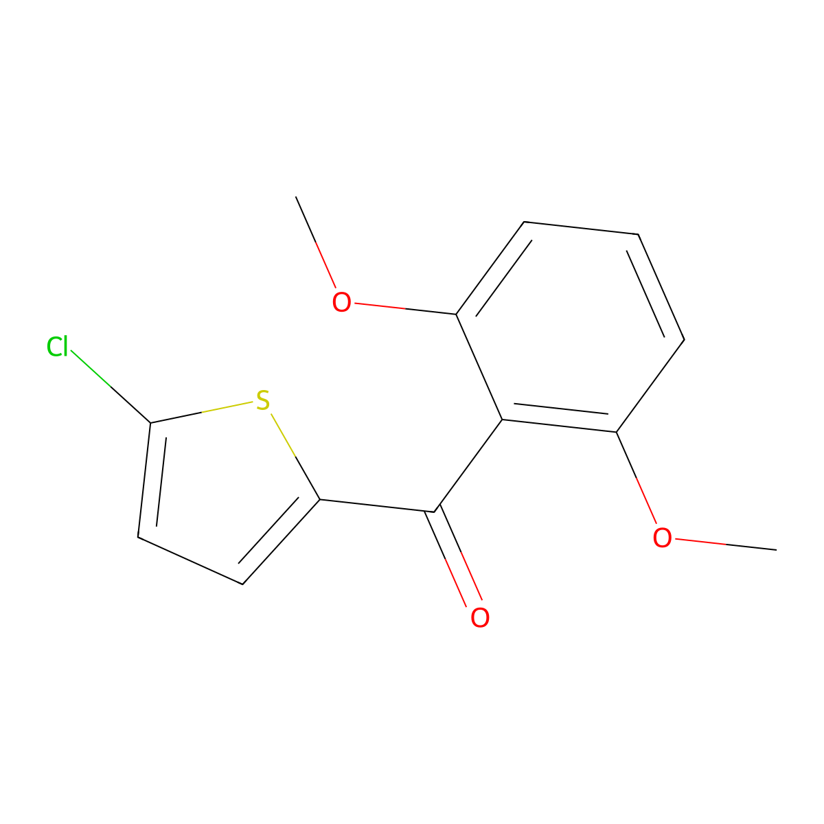 (5-Chlorothiophen-2-yl)(2,6-dimethoxyphenyl)methanone molecular structure, CAS 1094461-72-9