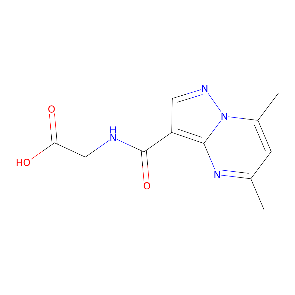 2-({5,7-Dimethylpyrazolo[1,5-a]pyrimidin-3-yl}formamido)acetic acid molecular structure, CAS 1094463-86-1