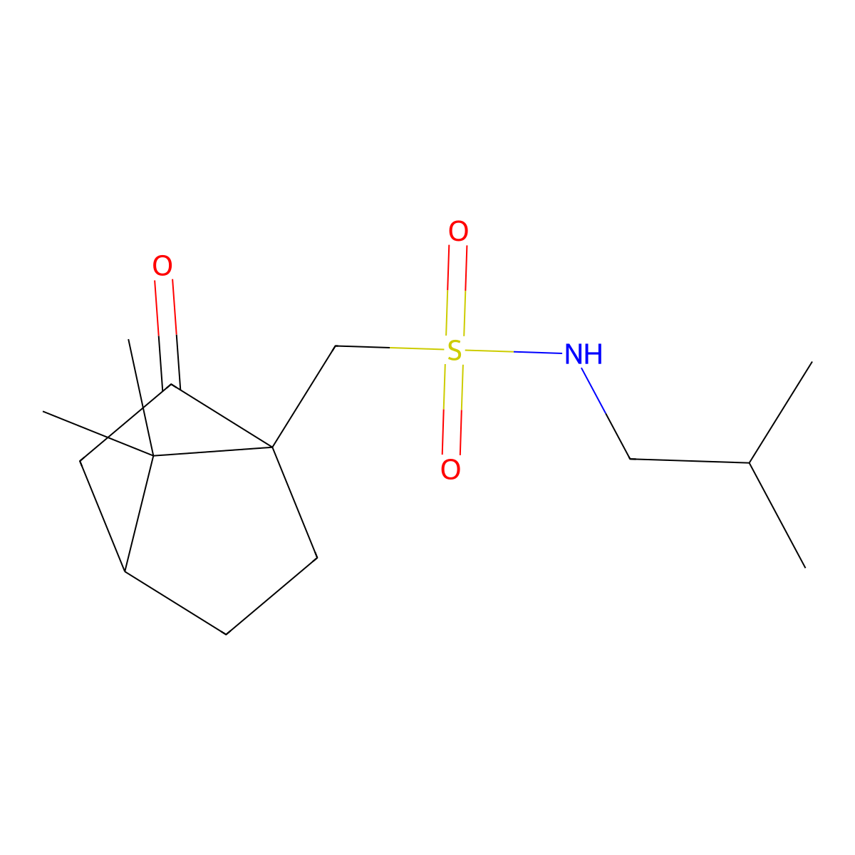 1-{7,7-dimethyl-2-oxobicyclo[2.2.1]heptan-1-yl}-N-(2-methylpropyl)methanesulfonamide molecular structure, CAS 109447-31-6