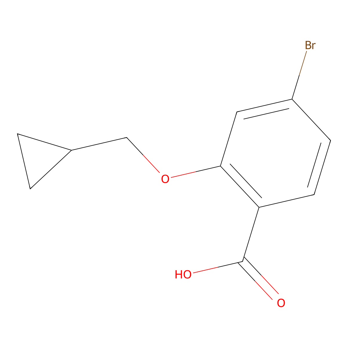 4-Bromo-2-(cyclopropylmethoxy)benzoic acid molecular structure, CAS 1094474-68-6