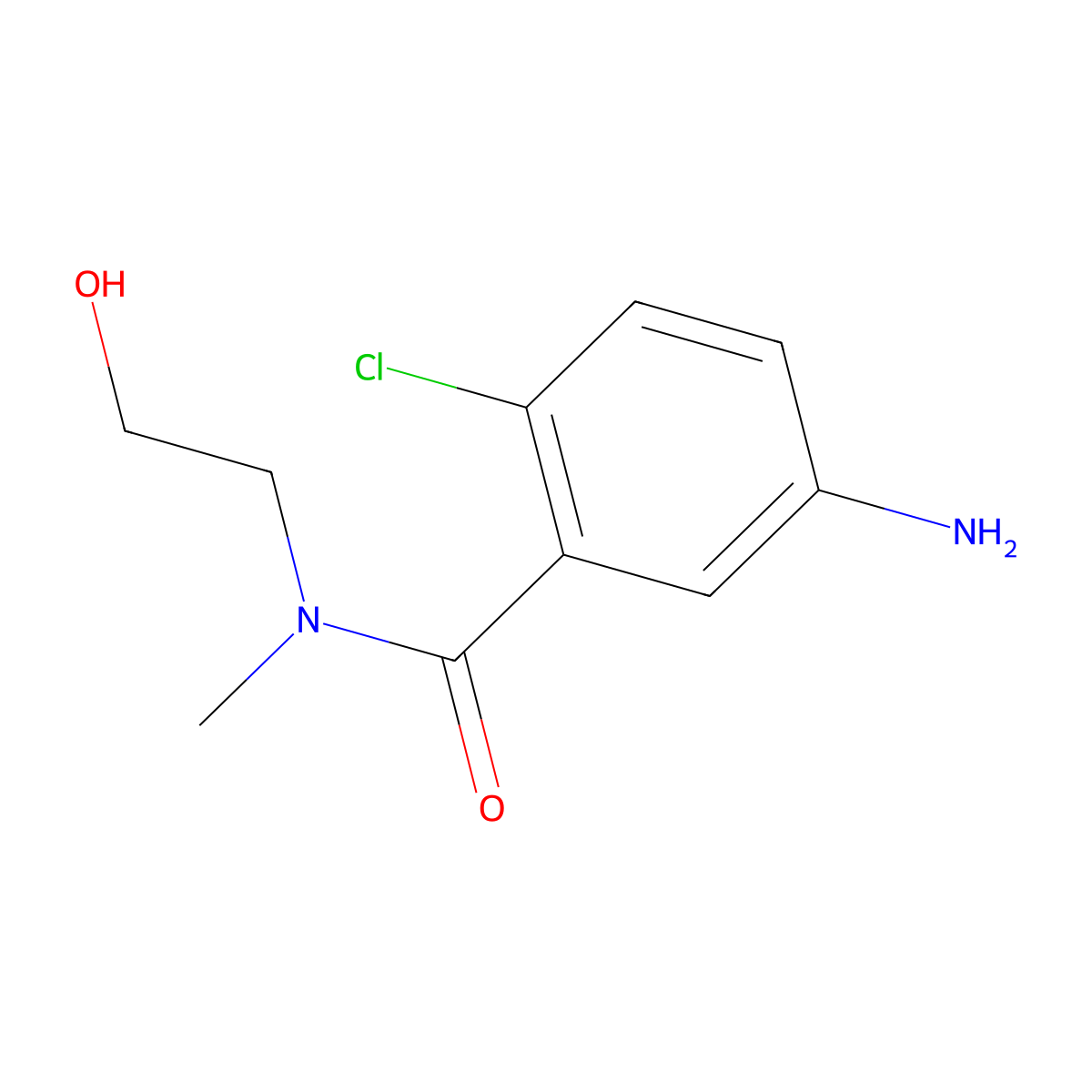 5-amino-2-chloro-N-(2-hydroxyethyl)-N-methylbenzamide molecular structure, CAS 1094477-34-5