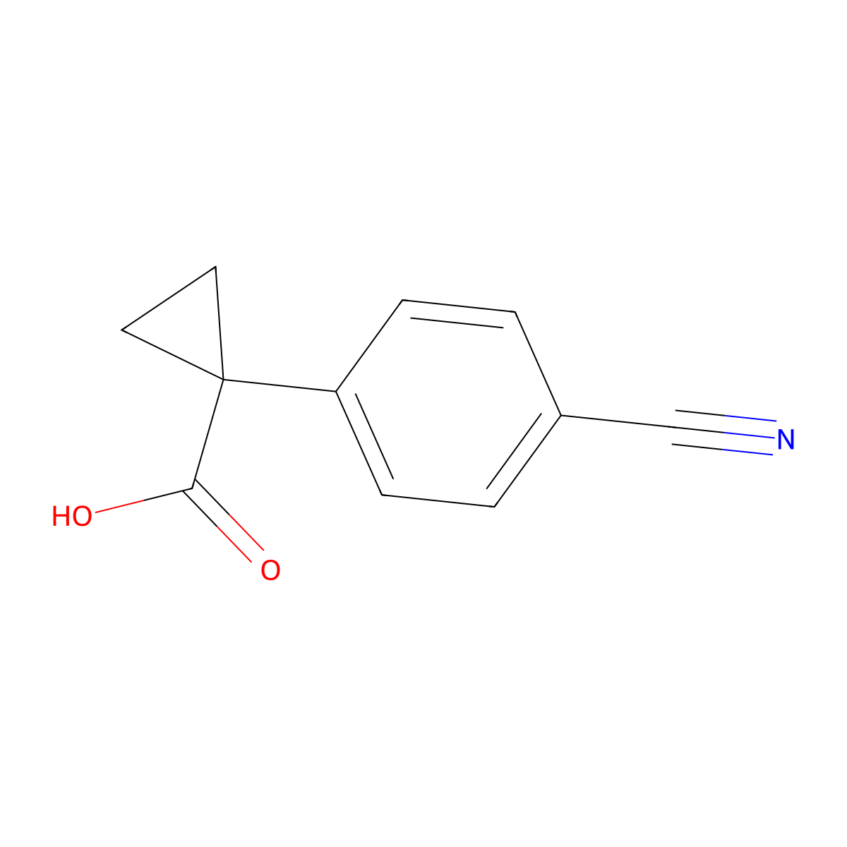 1-(4-Cyanophenyl)cyclopropane-1-carboxylic acid molecular structure, CAS 1094478-22-4