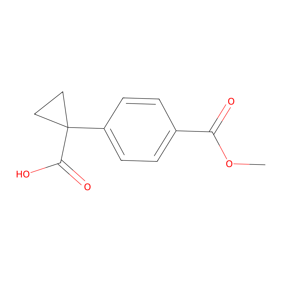 1-(4-(Methoxycarbonyl)phenyl)cyclopropane-1-carboxylic acid molecular structure, CAS 1094479-66-9