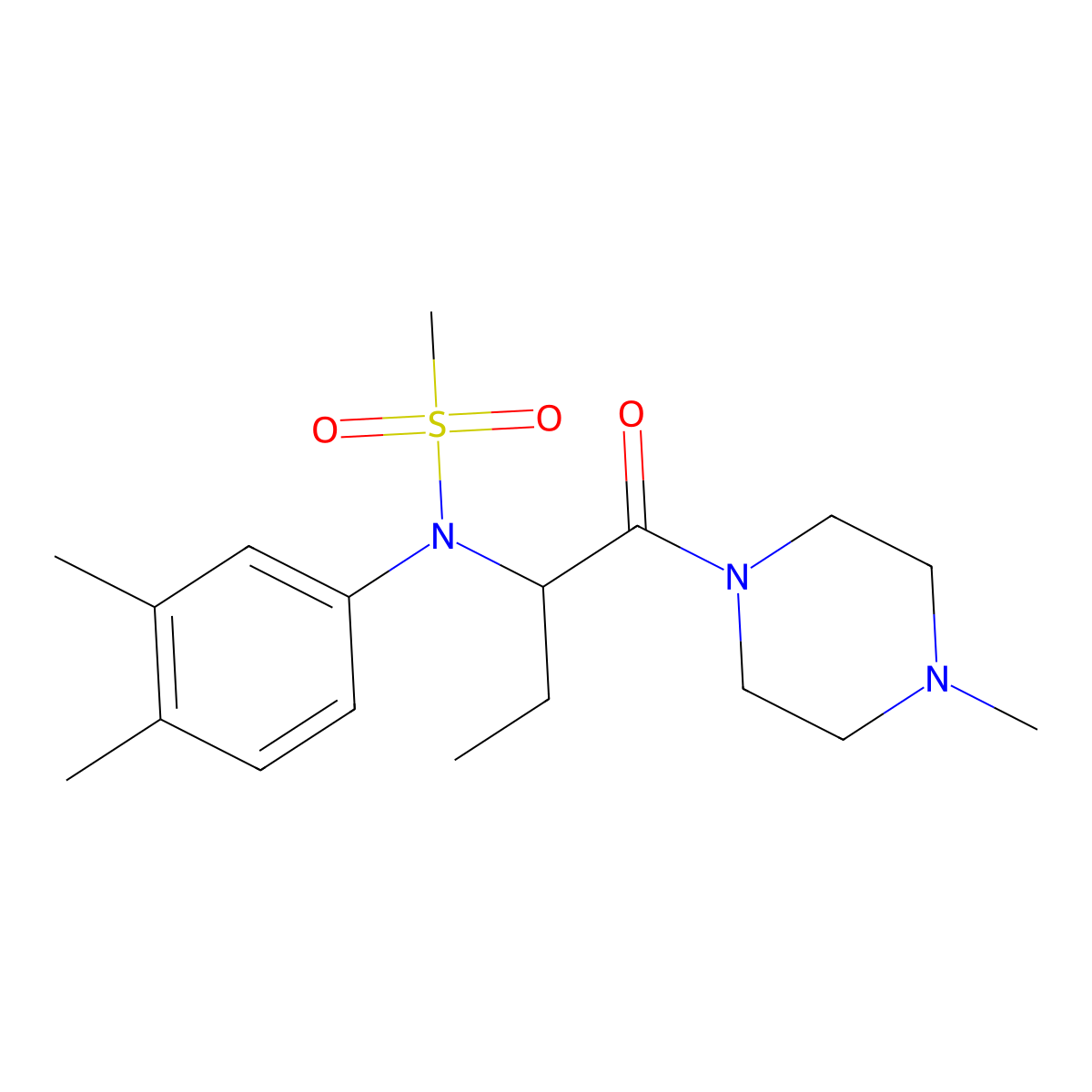 N-(3,4-dimethylphenyl)-N-[1-(4-methylpiperazin-1-yl)-1-oxobutan-2-yl]methanesulfonamide molecular structure, CAS 1094480-07-5