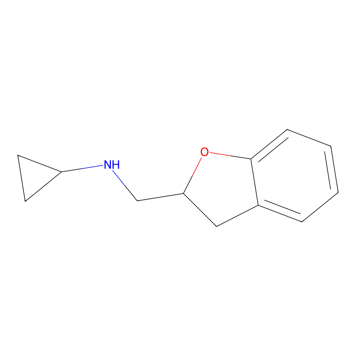 N-(2,3-dihydro-1-benzofuran-2-ylmethyl)cyclopropanamine molecular structure, CAS 1094481-01-2