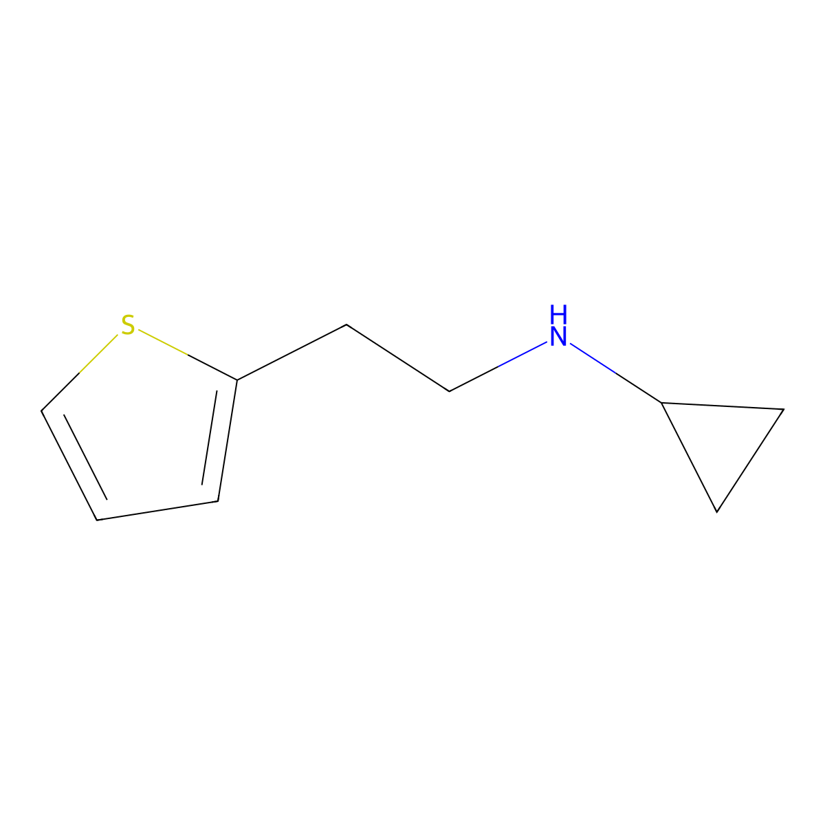 N-[2-(2-thienyl)ethyl]cyclopropanamine molecular structure, CAS 1094481-05-6