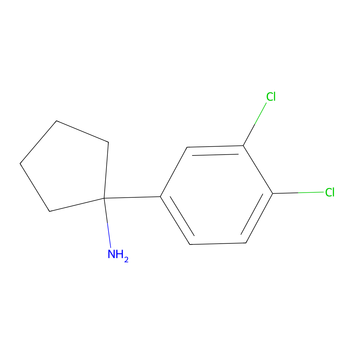 1-(3,4-Dichlorophenyl)cyclopentanamine molecular structure, CAS 1094481-93-2