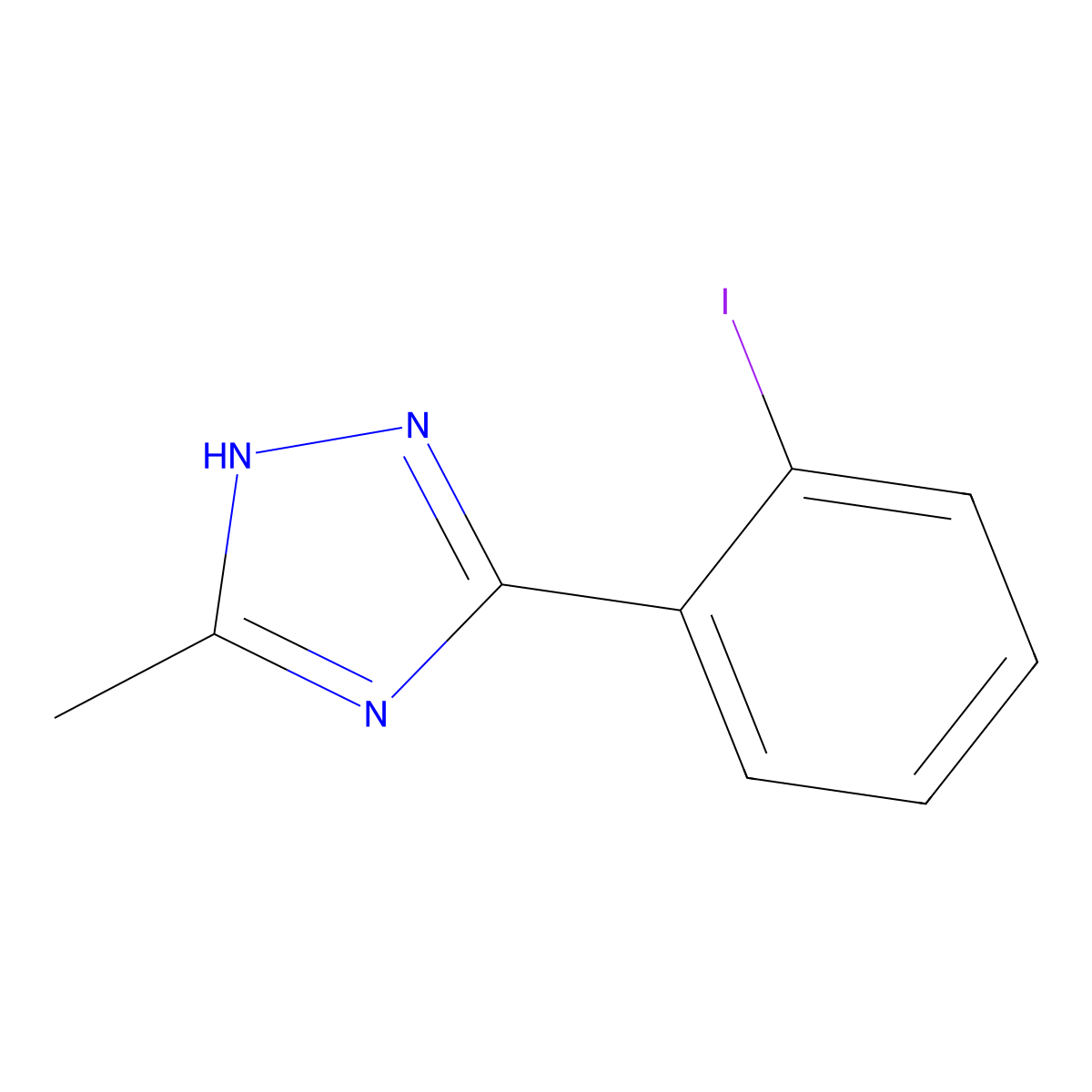 5-(2-iodophenyl)-3-methyl-1H-1,2,4-triazole molecular structure, CAS 1094483-64-3