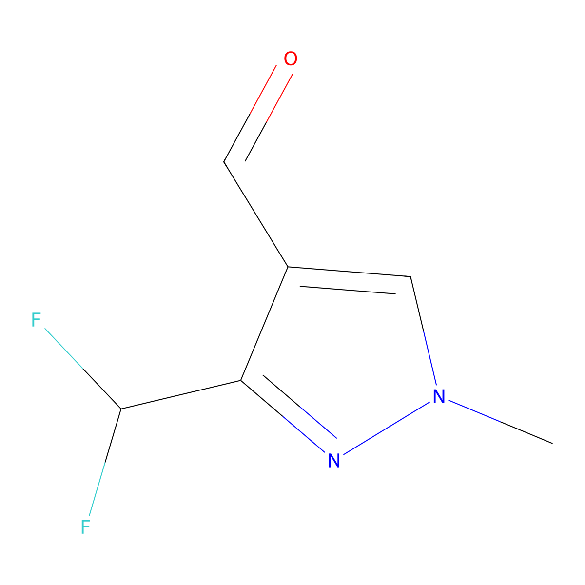 3-(difluoromethyl)-1-methyl-1H-pyrazole-4-carbaldehyde molecular structure, CAS 1094484-55-5