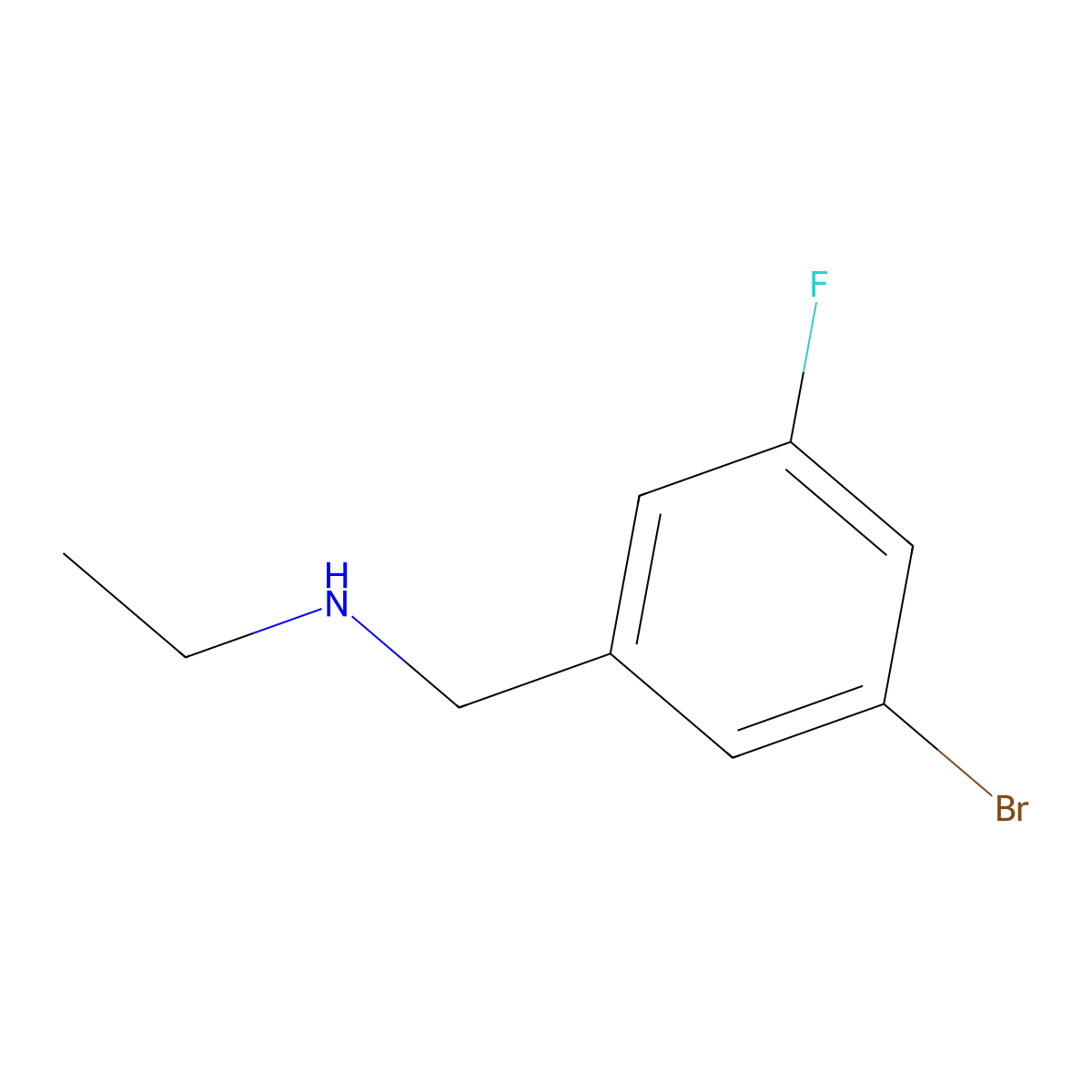 [(3-Bromo-5-fluorophenyl)methyl](ethyl)amine molecular structure, CAS 1094484-95-3