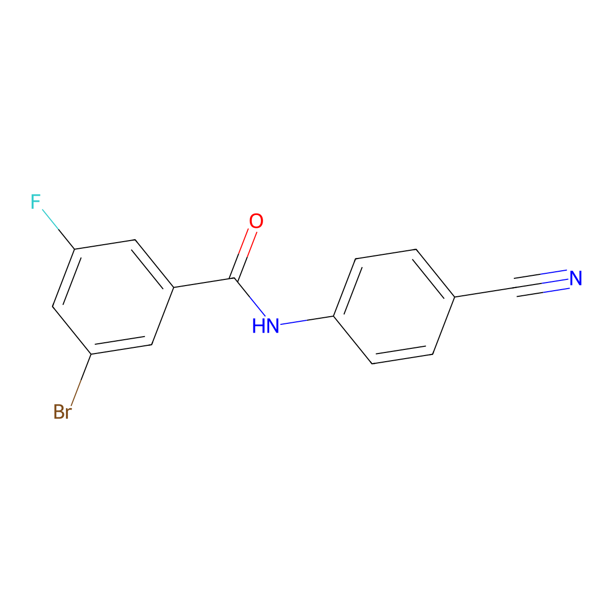 3-bromo-N-(4-cyanophenyl)-5-fluorobenzamide molecular structure, CAS 1094484-99-7