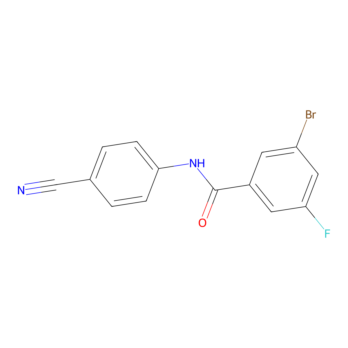 3-bromo-N-(4-cyanophenyl)-5-fluorobenzamide molecular structure, CAS 1094484-99-7
