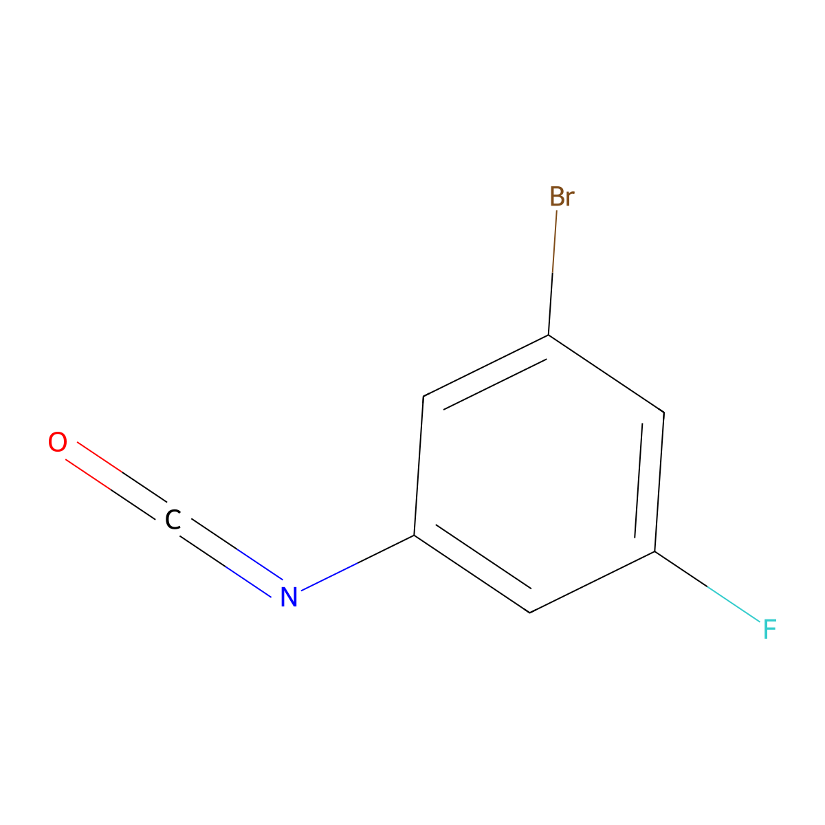 1-Bromo-3-fluoro-5-isocyanatobenzene molecular structure, CAS 1094485-14-9
