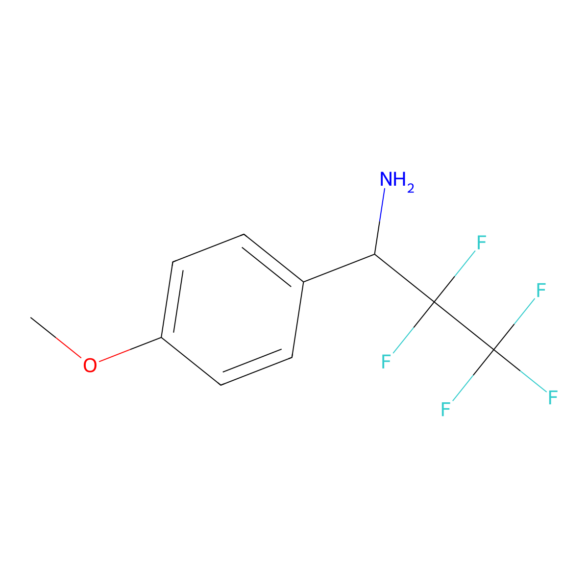 2,2,3,3,3-Pentafluoro-1-(4-methoxyphenyl)propan-1-amine molecular structure, CAS 1094485-39-8