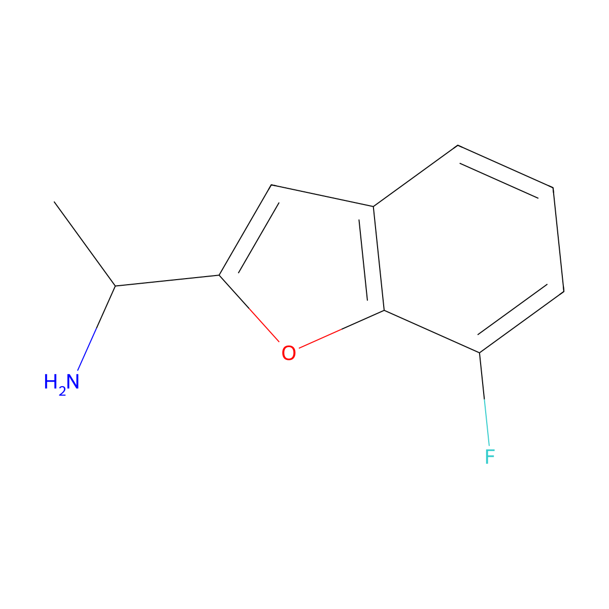 1-(7-Fluoro-1-benzofuran-2-yl)ethan-1-amine molecular structure, CAS 1094485-72-9