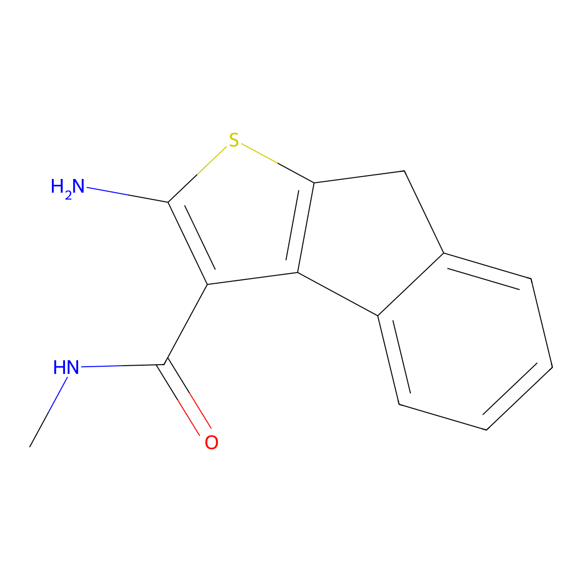 2-amino-N-methyl-8H-indeno[2,1-b]thiophene-3-carboxamide molecular structure, CAS 1094486-06-2