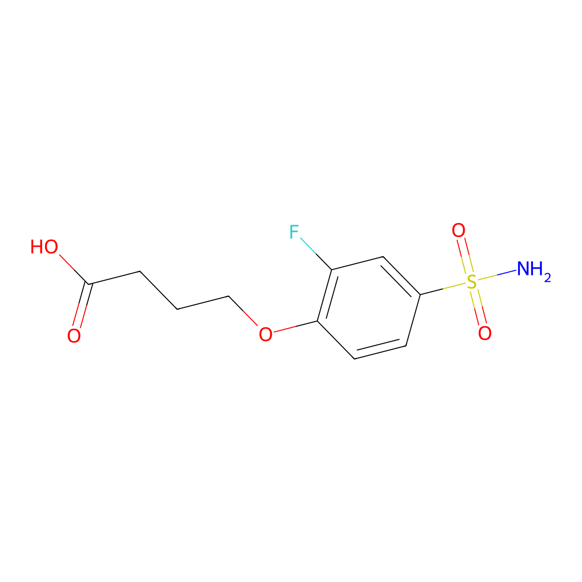 4-(2-Fluoro-4-sulfamoylphenoxy)butanoic acid molecular structure, CAS 1094490-96-6