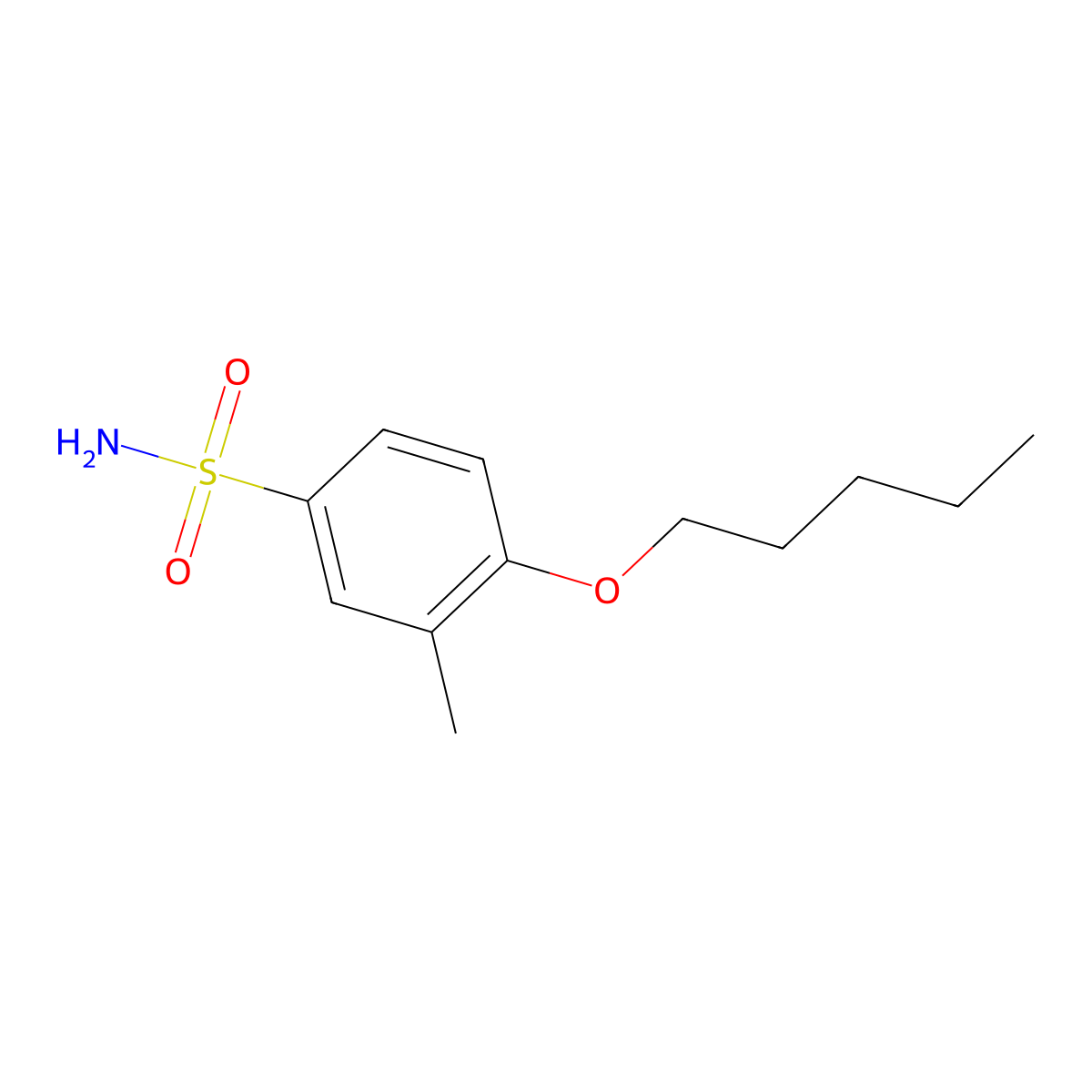 3-Methyl-4-(pentyloxy)benzenesulfonamide molecular structure, CAS 1094491-12-9