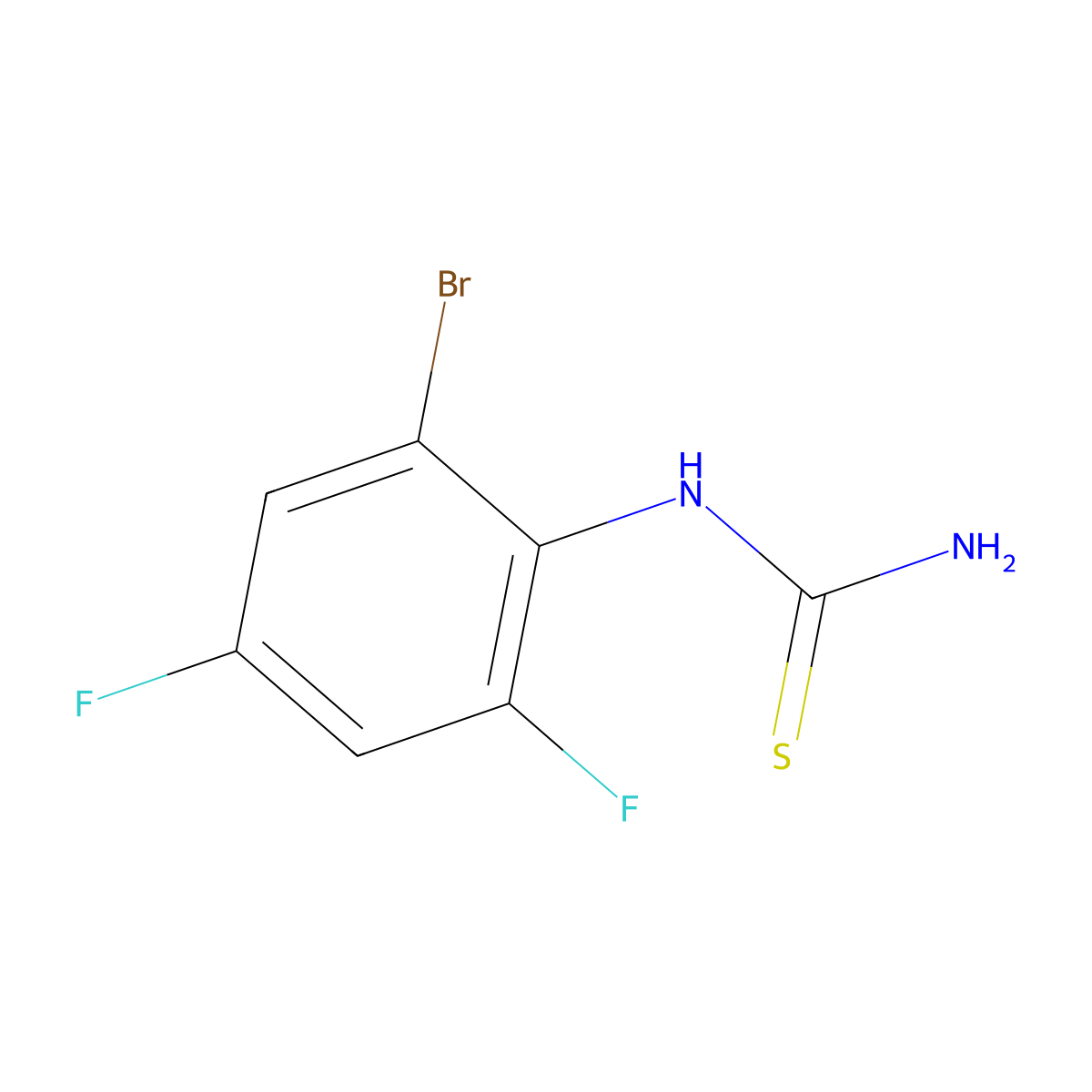 1-(2-Bromo-4,6-difluorophenyl)thiourea molecular structure, CAS 1094493-45-4