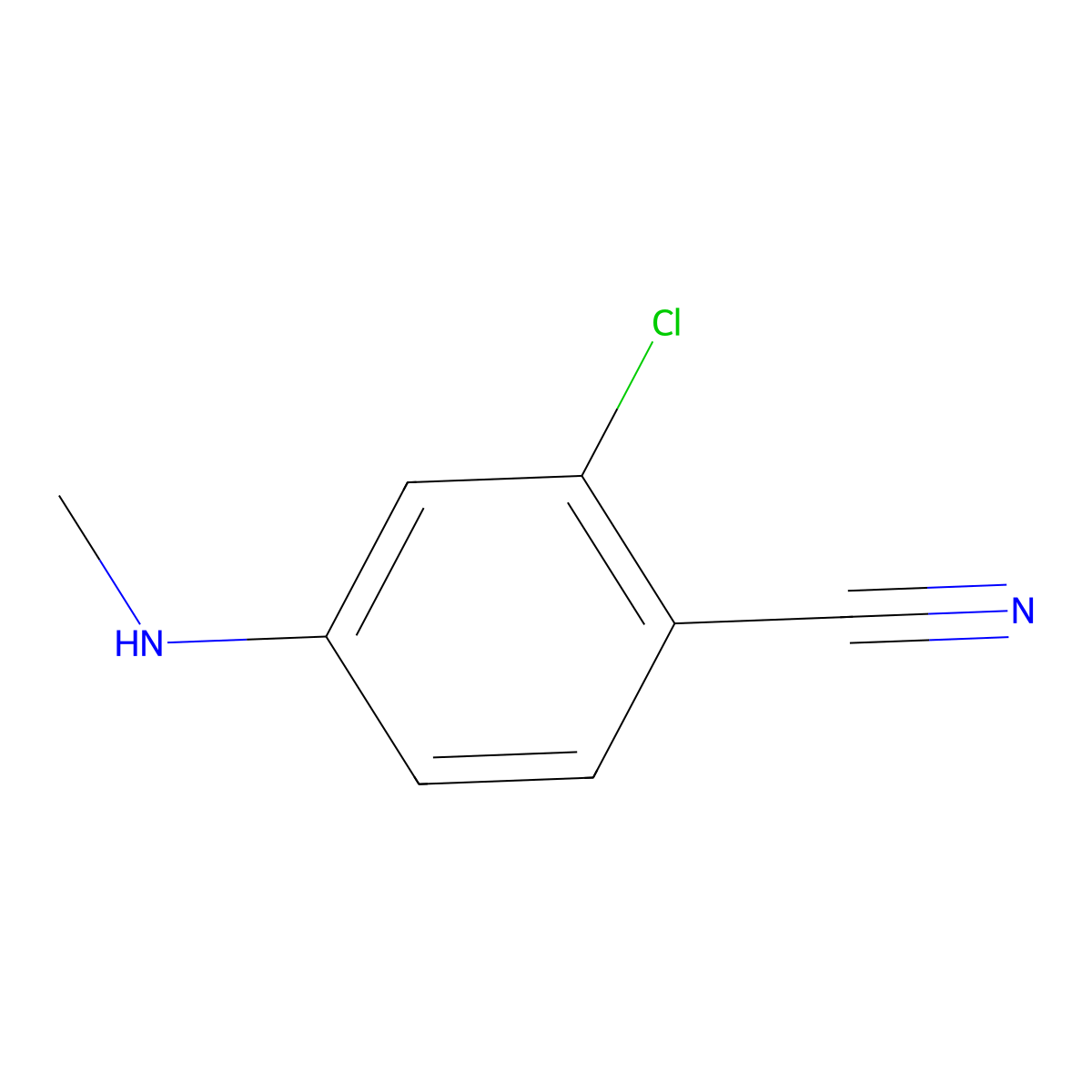 2-Chloro-4-(methylamino)benzonitrile molecular structure, CAS 1094493-82-9