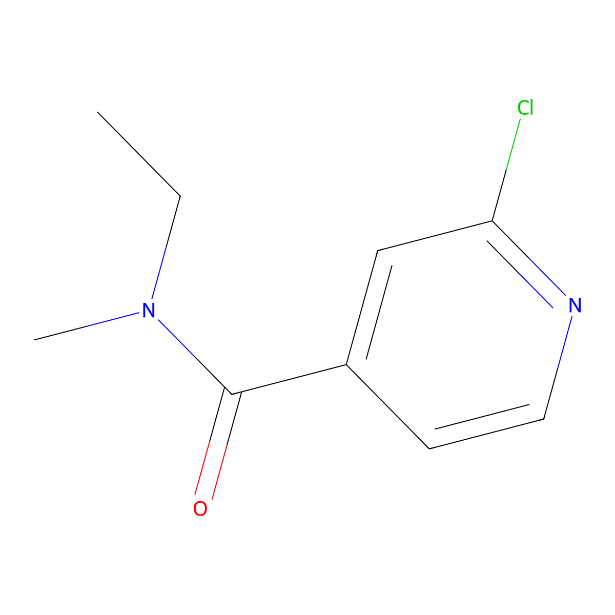 2-chloro-N-ethyl-N-methylpyridine-4-carboxamide molecular structure, CAS 1094498-46-0