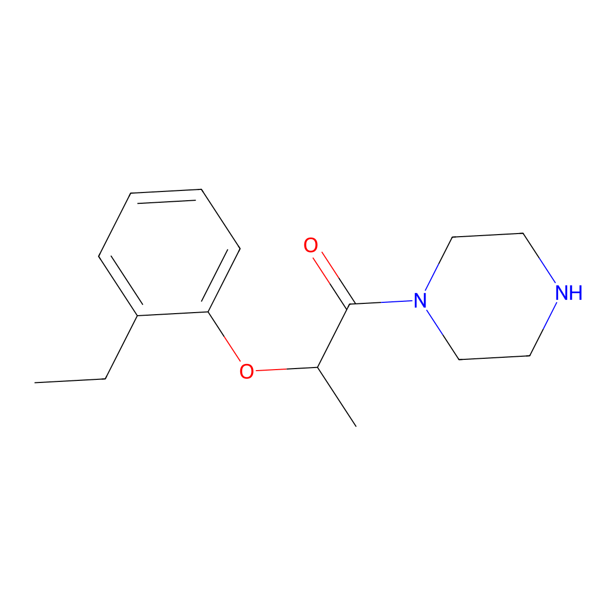 2-(2-Ethylphenoxy)-1-(piperazin-1-yl)propan-1-one molecular structure, CAS 1094502-76-7