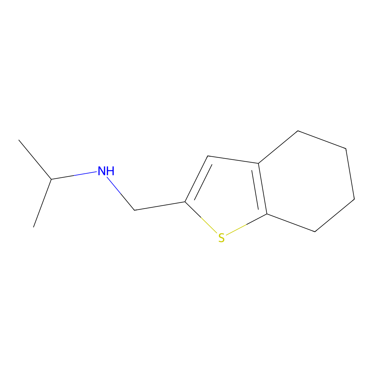 (Propan-2-yl)(4,5,6,7-tetrahydro-1-benzothiophen-2-ylmethyl)amine molecular structure, CAS 1094511-98-4