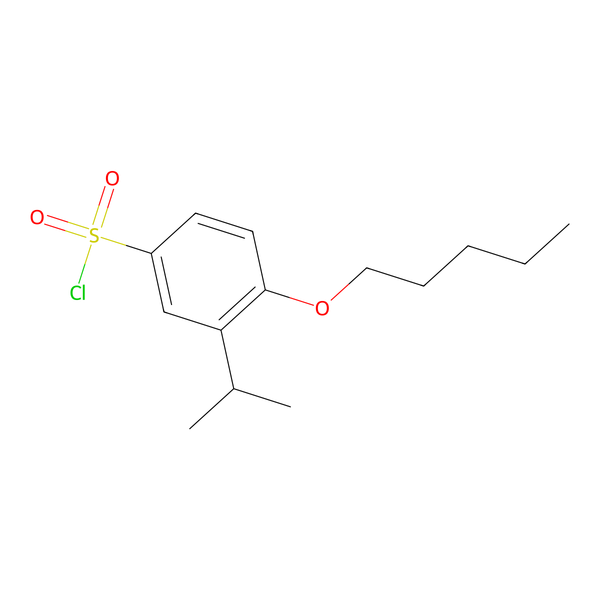 4-(Pentyloxy)-3-(propan-2-yl)benzene-1-sulfonyl chloride molecular structure, CAS 1094512-16-9