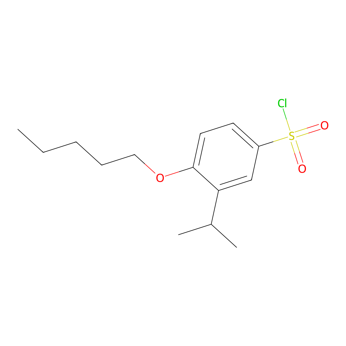 4-(Pentyloxy)-3-(propan-2-yl)benzene-1-sulfonyl chloride molecular structure, CAS 1094512-16-9