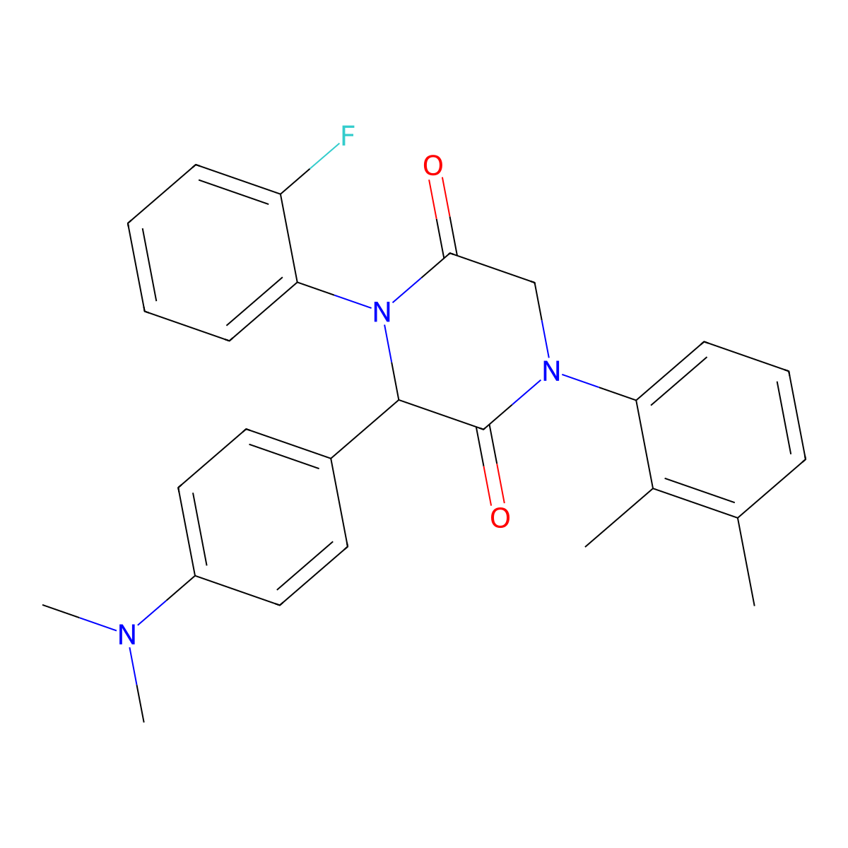 3-[4-(Dimethylamino)phenyl]-1-(2,3-dimethylphenyl)-4-(2-fluorophenyl)piperazine-2,5-dione molecular structure, CAS 1094512-36-3