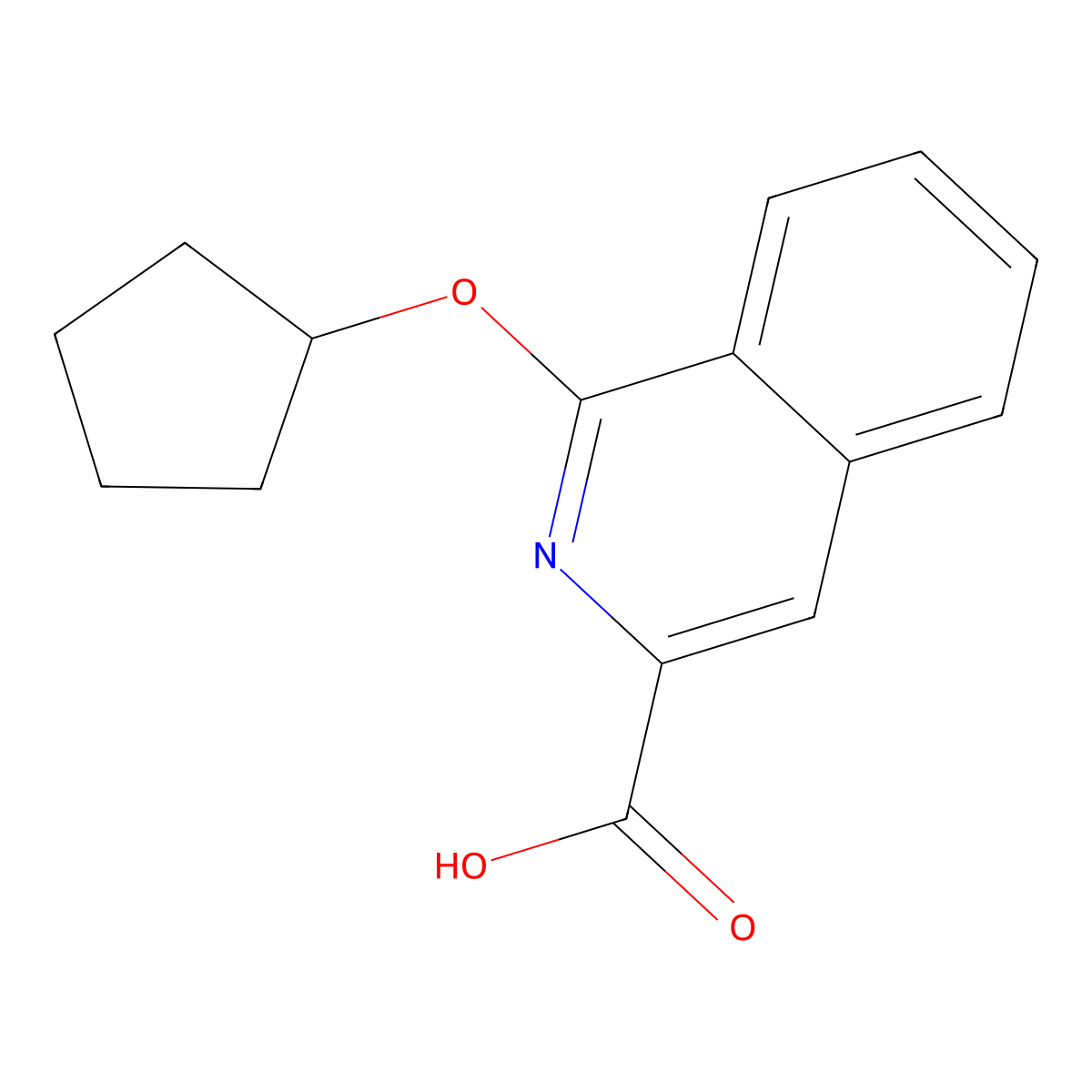1-(Cyclopentyloxy)isoquinoline-3-carboxylic acid molecular structure, CAS 1094513-59-3