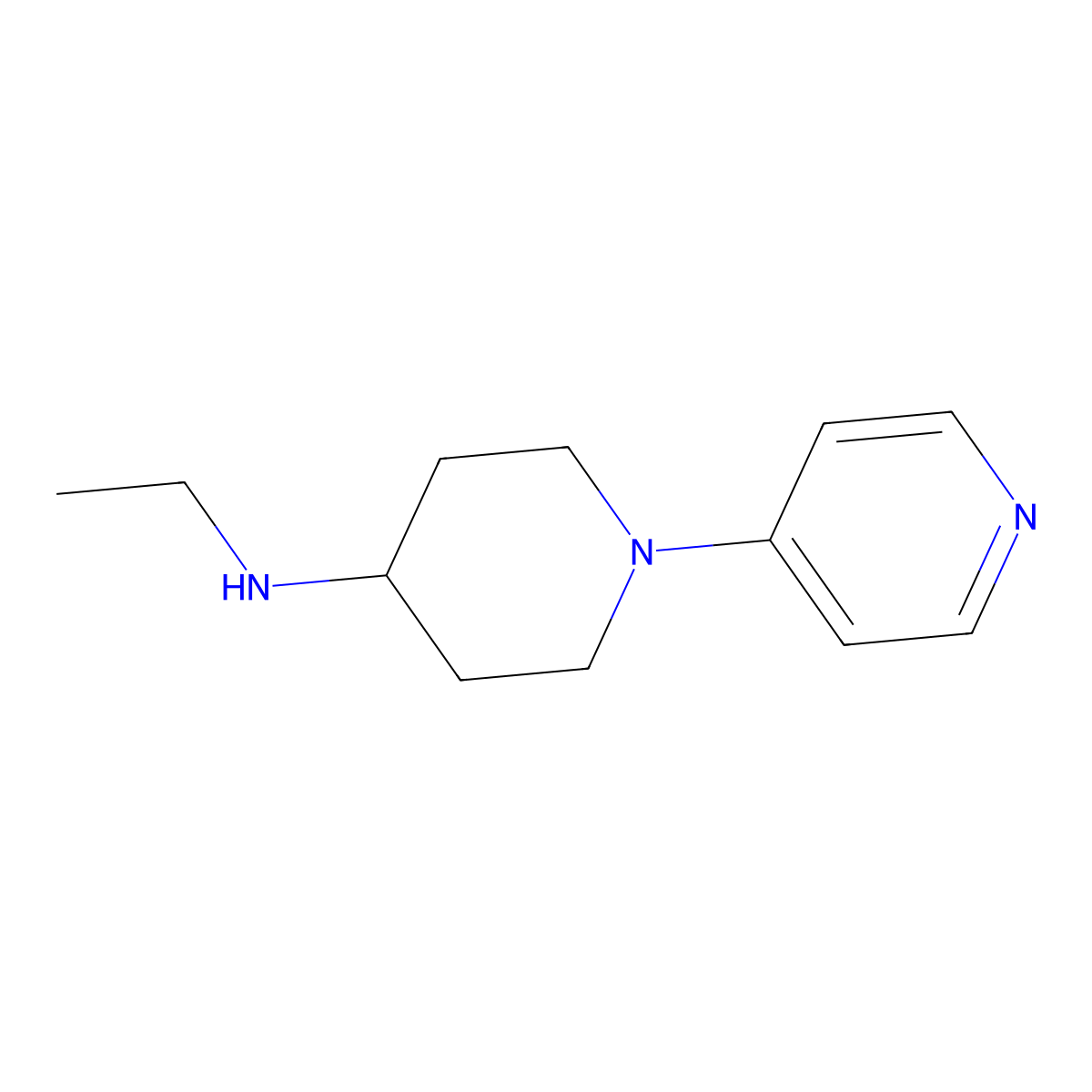 N-ethyl-1-(pyridin-4-yl)piperidin-4-amine molecular structure, CAS 1094514-08-5