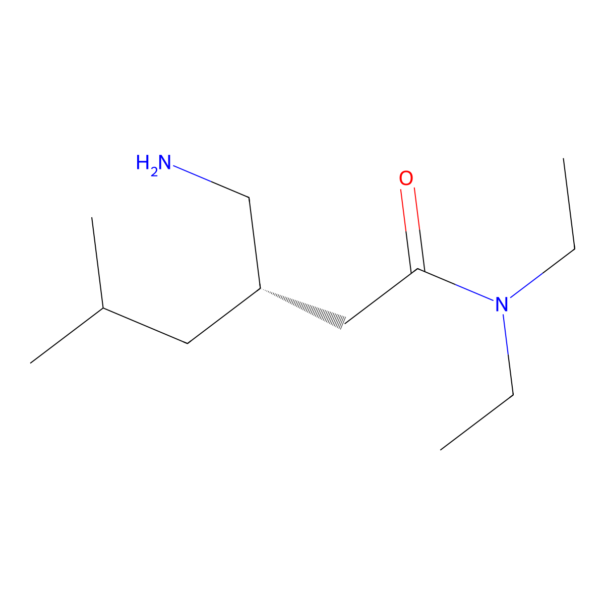 (3S)-3-(aminomethyl)-N,N-diethyl-5-methylhexanamide molecular structure, CAS 1094517-97-1